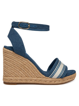 Tommy Hilfiger Tommy Hilfiger Espadryle High Wedge Espad Webbing FW0FW09342 Niebieski