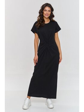 Makadamia Makadamia Sukienka dzianinowa m878 Czarny Loose Fit
