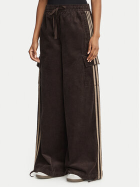 adidas adidas Текстилни панталони Corduroy 3S Cargo KT0064 Кафяв Relaxed Fit
