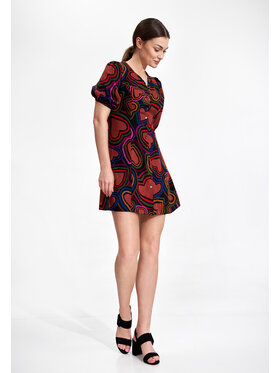 FIGL FIGL Sukienka M881 Bordowy Regular Fit