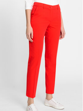 Olsen Olsen Kalhoty z materiálu 14002065 Červená Regular Fit