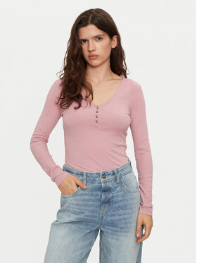 Lee Lee Μπλουζάκι Henley 112355427 Ροζ Slim Fit