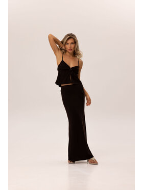 Hottie Hot Hottie Hot Komplet top i spódnica NUSA Czarny Slim Fit