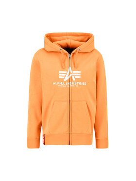 Alpha Industries Alpha Industries Bluza Basic Puff Print Zip Hoodie Pomarańczowy Regular Fit