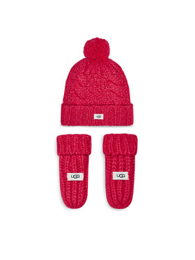 Ugg Ugg Zestaw Czapka i Rękawiczki K Infant Knit Set 22726 Różowy