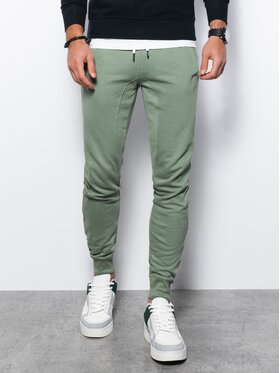 Ombre Ombre Spodnie dresowe P948 Zielony Regular Fit