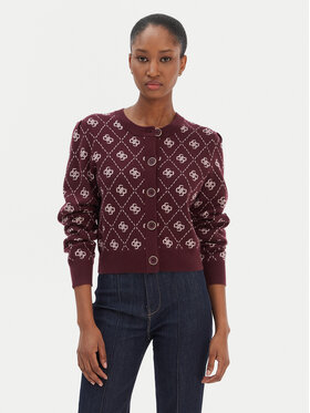 Guess Guess Kardigán W4BR0D Z3JD2 Bordová Regular Fit