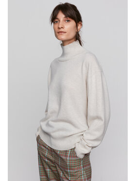 B SIDES B SIDES Golf WYSOKI MERINO Beżowy Regular Fit