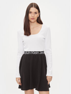 Calvin Klein Jeans Calvin Klein Jeans Повсякденна сукня J20J222523 Білий Regular Fit