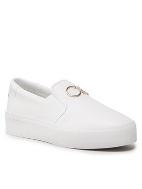 Calvin Klein Calvin Klein Sneakersy Flatform Cupsole Slip On W/Hw HW0HW01421 Biela