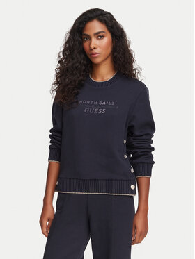 Guess Guess Μπλούζα W6YQ23 K5316 Σκούρο μπλε Regular Fit