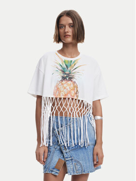 Desigual Desigual Tričko 25SWTKAN Écru Regular Fit