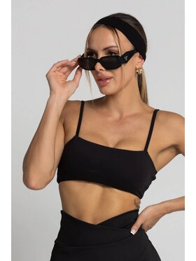 Chiara Wear Chiara Wear Top Top opaska na cienkich ramiączkach BANDEAU Czarny Slim Fit