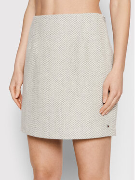 Tommy Hilfiger Tommy Hilfiger Spódnica mini Blend Herringb WW0WW33064 Szary Regular Fit