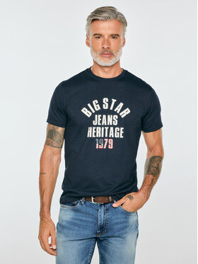 BIG STAR BIG STAR T-Shirt NELLER Granatowy Basic Fit