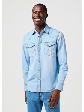 Wrangler Wrangler Koszula WESTERN SHIRT Niebieski Regular Fit