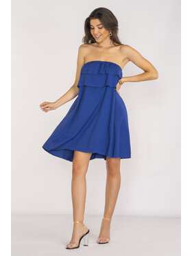 Awama Awama Sukienka letnia A658 Niebieski Basic Fit