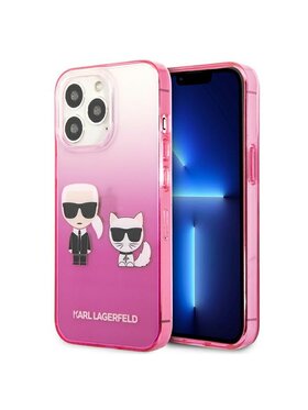 KARL LAGERFELD KARL LAGERFELD Etui na telefon Gradient Ikonik Karl & Choupette Różowy