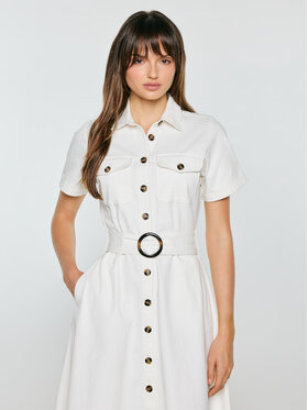 BIG STAR BIG STAR Sukienka jeansowa BECCA Biały Tailored Fit