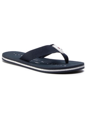 Tommy Hilfiger Tommy Hilfiger Japonki Th Glitter Flat Beach Beach Sandal FW0FW04987 Granatowy