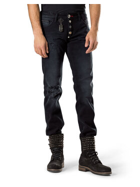 PHILIPP PLEIN PHILIPP PLEIN Džínsy 30758 Čierna Straight Fit