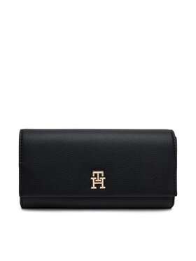 Tommy Hilfiger Tommy Hilfiger Portofel Mare de Damă Th Legacy Flap Lrg Wallet AW0AW17267 Negru