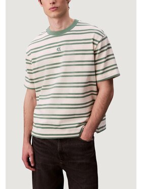 Calvin Klein Jeans Calvin Klein Jeans T-Shirt SS HVYWT STRIPE JERS Λευκό Casual Fit
