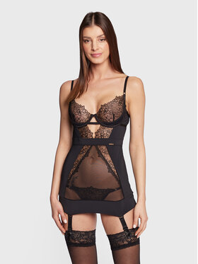 Bluebella Bluebella Ефирна нощница Alanna 41680-BK Черен Slim Fit