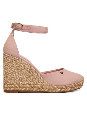 Tommy Hilfiger Tommy Hilfiger Espadrilky Flag High Wedge Espad Closed Toe FW0FW09225 Růžová