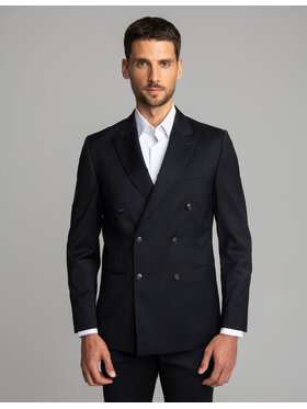 Borgio Borgio Marynarka marradi_II Granatowy Slim Fit