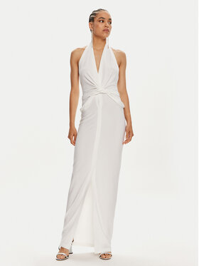 NORMA KAMALI NORMA KAMALI Večerna obleka ST1243HPD51944 Bela Slim Fit