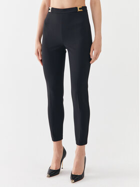 Elisabetta Franchi Elisabetta Franchi Medžiaginės kelnės PA-005-36E2-4421 Juoda Slim Fit