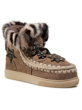 Mou Mou Pantofi Eskimo Sneaker Star Patch&Mink FW111006A Maro