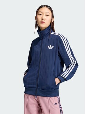 adidas adidas Суитшърт Pinstripe Firebrid Loose Tracktop KS9983 Тъмносин Regular Fit