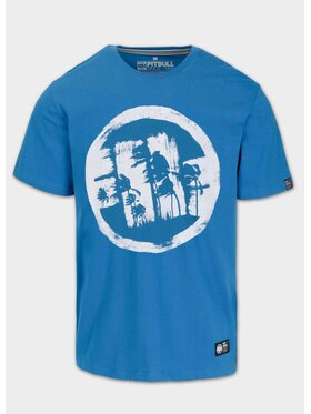 PITBULL PITBULL T-Shirt Koszulka męska LOGO PALMS XL Niebieski Regular Fit