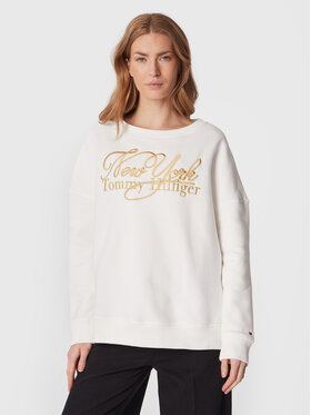Tommy Hilfiger Tommy Hilfiger Sweatshirt Metallic WW0WW37626 Blanc Relaxed Fit