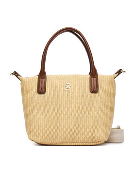 Tommy Hilfiger Tommy Hilfiger Torbica Popette Mini Tote Raffia AW0AW18523 Bež