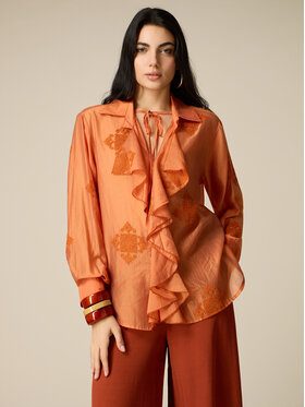 Oltre Oltre Blusa 2012J000777N017 Arancione Regular Fit