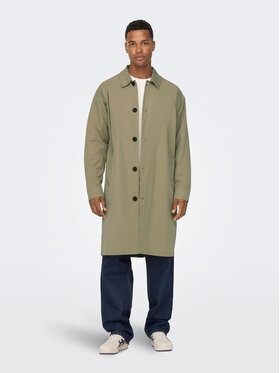 Only & Sons Trench Malcom 22024246 Zelena Regular Fit