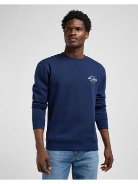 Lee Lee Bluzka SMALL LOGO CREW SWS Niebieski Regular Fit