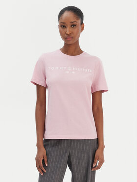 Tommy Hilfiger Tommy Hilfiger T-Shirt Logo WW0WW40276 Růžová Regular Fit
