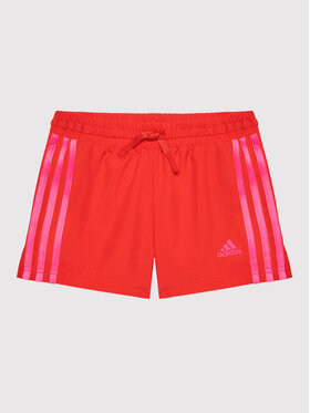 adidas adidas Szorty sportowe 3 Stripes HE2014 Czerwony Regular Fit