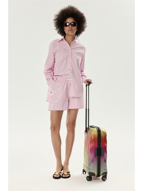 Laretaggio Laretaggio Szorty materiałowe UDINE STRIPED SHORTS IN PINK Różowy Oversize
