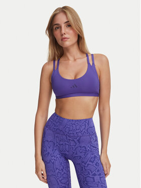 adidas adidas Sportovní podprsenka Optime Workout Strappy Light Support Bra KS6041 Fialová