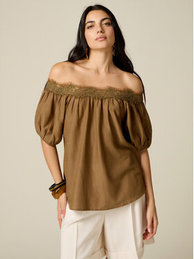 Oltre Oltre Blusa 2465J000844N035 Marrone Regular Fit