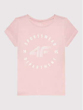 4F 4F T-Shirt HJL22-JTSD003 Różowy Regular Fit