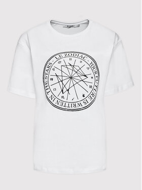 NA-KD NA-KD T-Shirt Zodiac 1100-005618-0001-003 Weiß Relaxed Fit