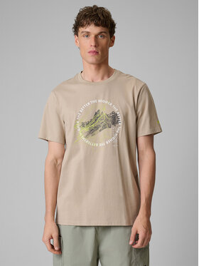4F 4F T-Shirt TREKKING Beżowy Regular Fit