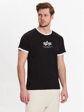 Alpha Industries Alpha Industries T-krekls Basic T Contrasts ML Melns Regular Fit