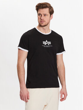 Alpha Industries Alpha Industries T-shirt Basic T Contrasts ML Crna Regular Fit